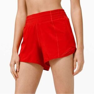lululemon dark red Hotty Hot High-Rise 4”